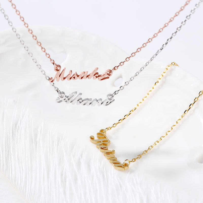 Jeulia Custom Three Tone Fashion Name Necklace in Sterling Silver