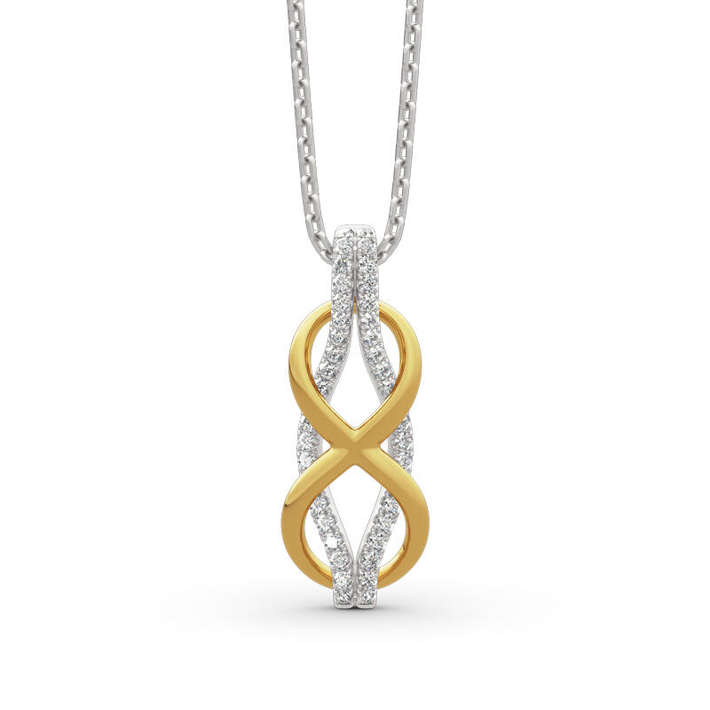 Jeulia "Infinity Love" Two Tone Sterling Silver Jewelry Set