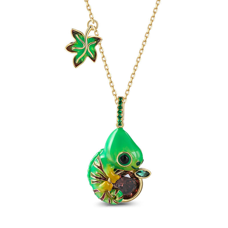 Jeulia ドリーミーガーデン カメレオン スターリングシルバー ネックレス