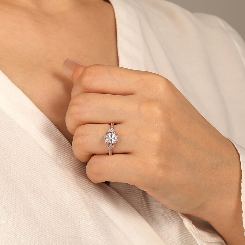 "One Love, One Life" Oval Cut Three Stone Engagement Ring