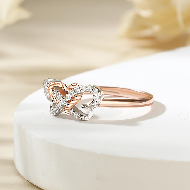 Jeulia Women Wedding Band Infinity Heart Butterfly Silver