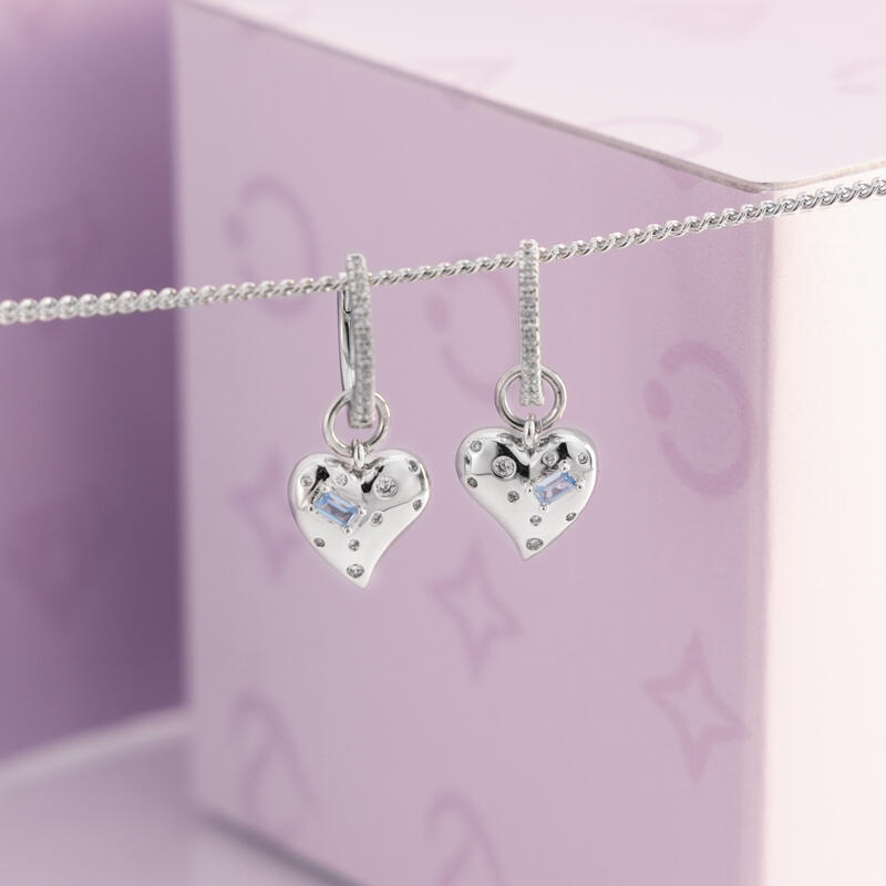 Jeulia "Jelly Heart" Sterling Silver Drop Earrings