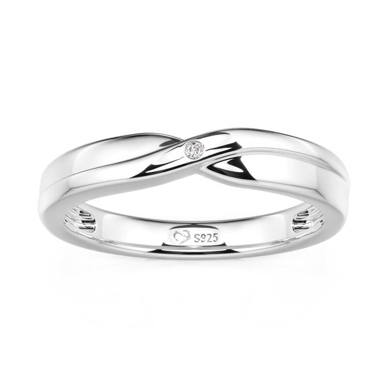 Jeulia Twisted Wedding Band for Men Sterling Silver