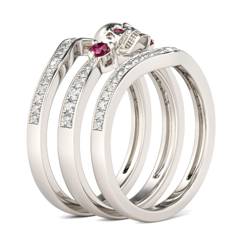 Jeulia Bague Tête de Mort Fantaisie en Argent Sterling Coupe Ronde