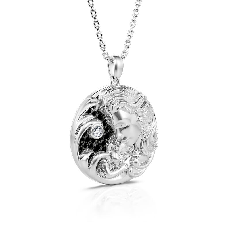 Jeulia "Sweet Dream" Mom and Baby Sterling Silver Necklace