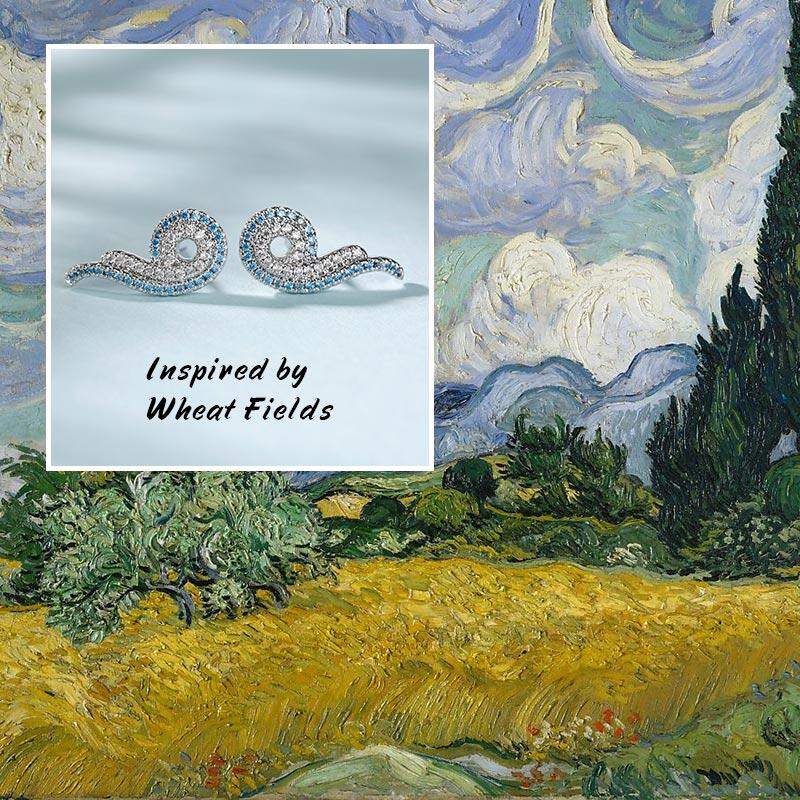 Jeulia "Cloud from Field Sky" Sterling Silver Earrings