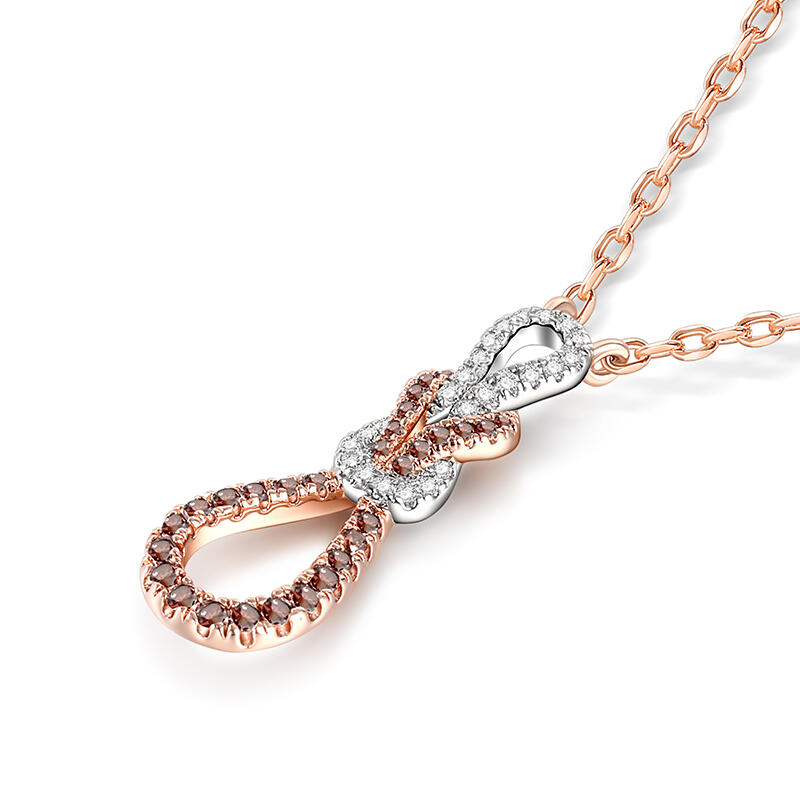 Jeulia Two Tone Infinity Love Sterling Silver Necklace