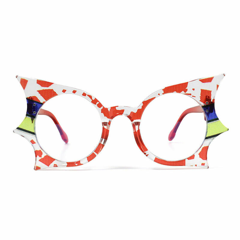Halloween Tess Geometric Red Glasses