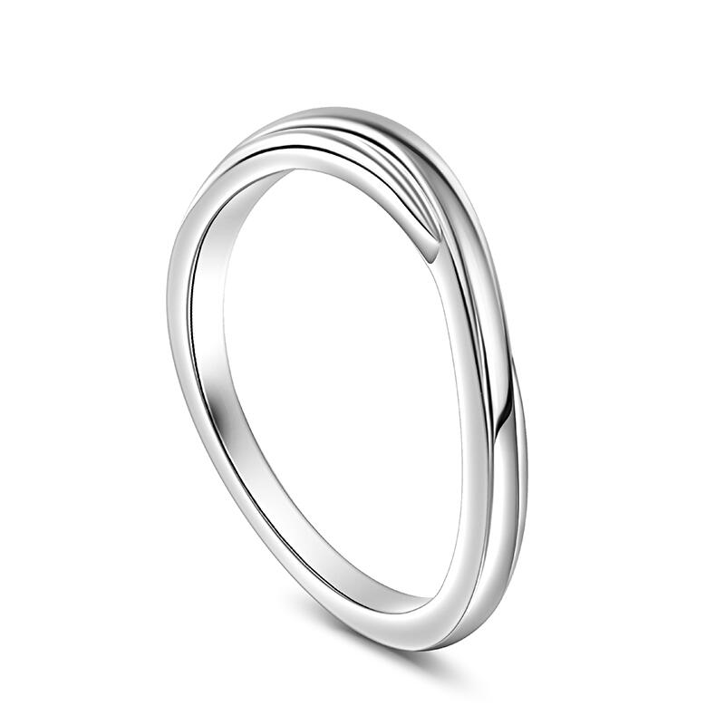 Jeulia S-shaped Design Sterling Silver Men's Band
