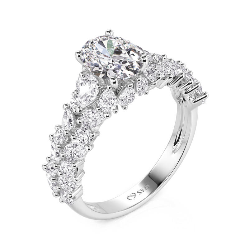 Jeulia Olivetta Oval Hidden Halo Engagement Ring