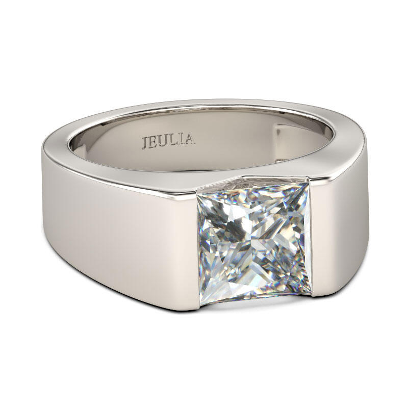 Jeulia Bold Princess Cut Sterling Silver Ring