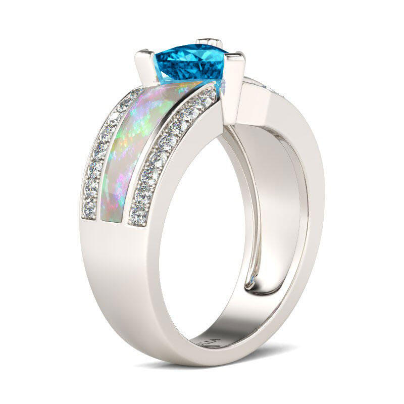 Jeulia Unique Trillion Cut Sterling Silver Ring