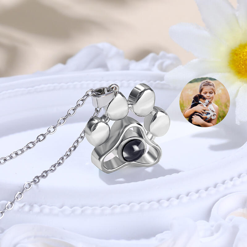 Personalized Photo Projection Necklace - Pet Paw