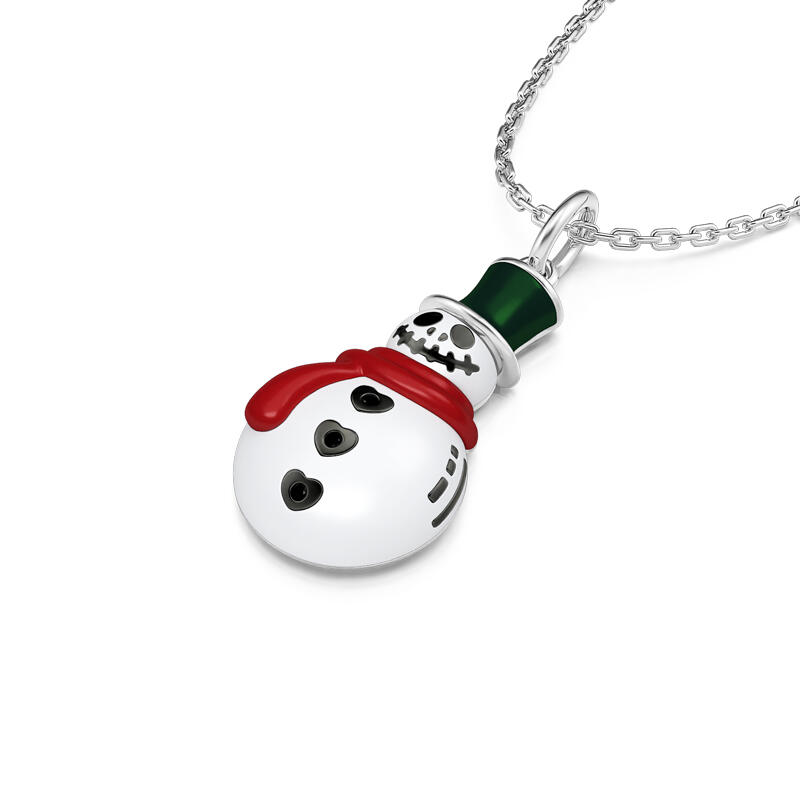 Jeulia "Frosty Snowman" Skull Design Sterling Silver Necklace