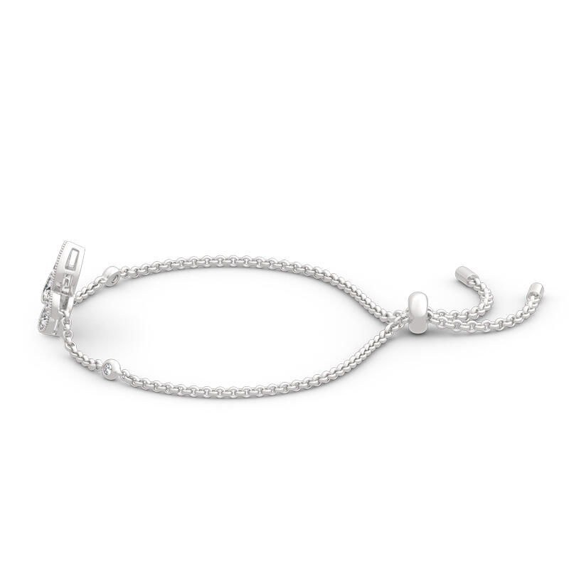 Jeulia Butterfly Round Cut Sterling Silver Bracelet