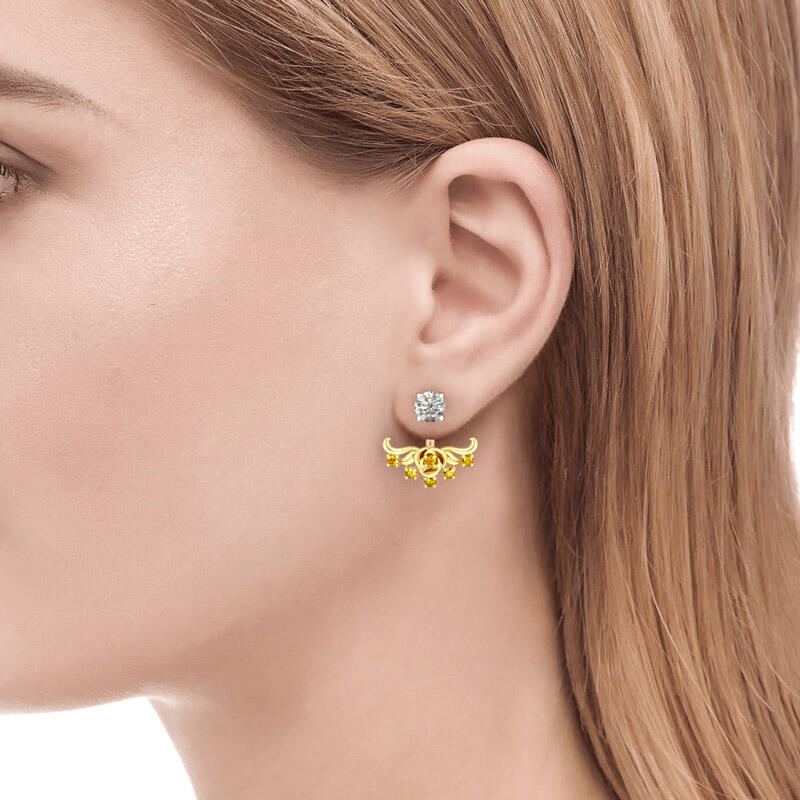 Jeulia Vintage Flower Sterling Silver Ear Jackets