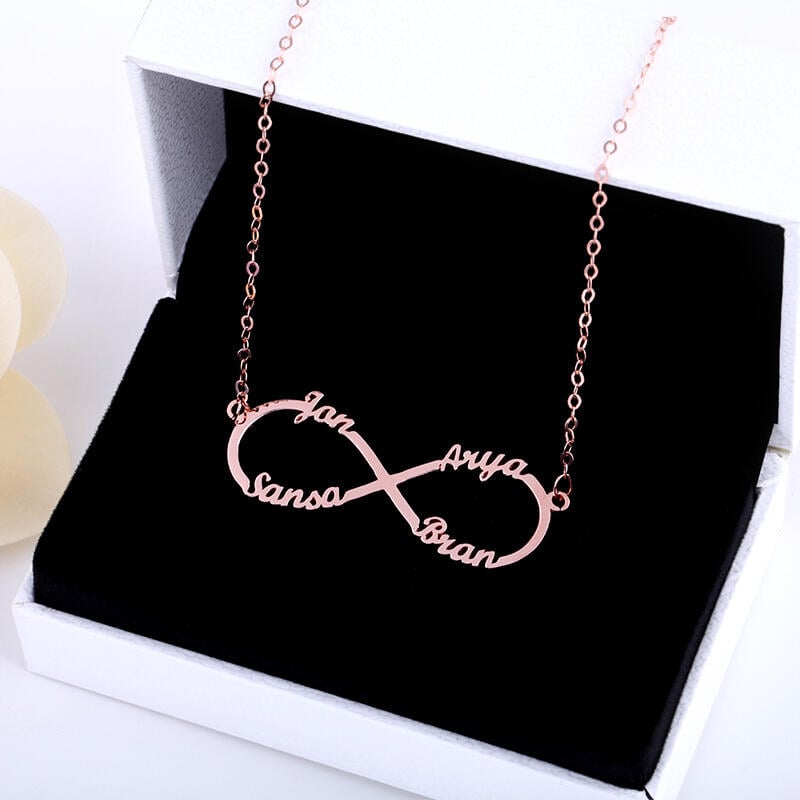Four Name Infinity Necklace