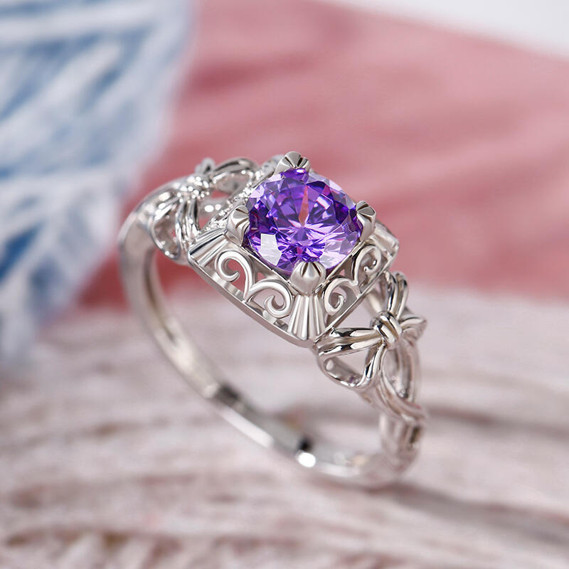 Jeulia Anillo Con Lazao De Talla Redonda En Plata De Ley