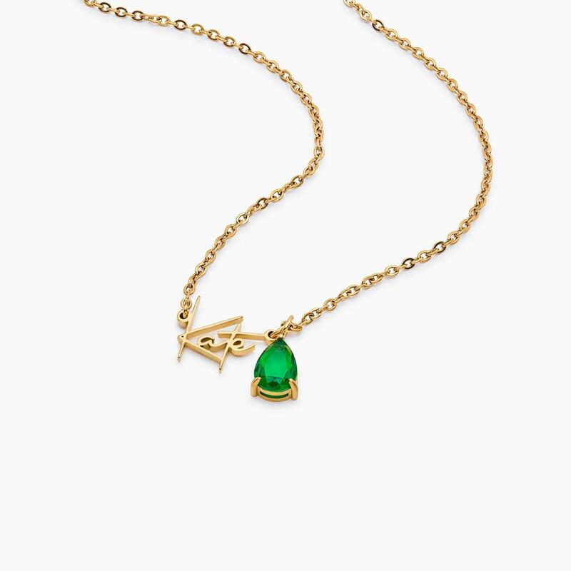 Personalized Name Necklace with Birthstone Gift for Birthday