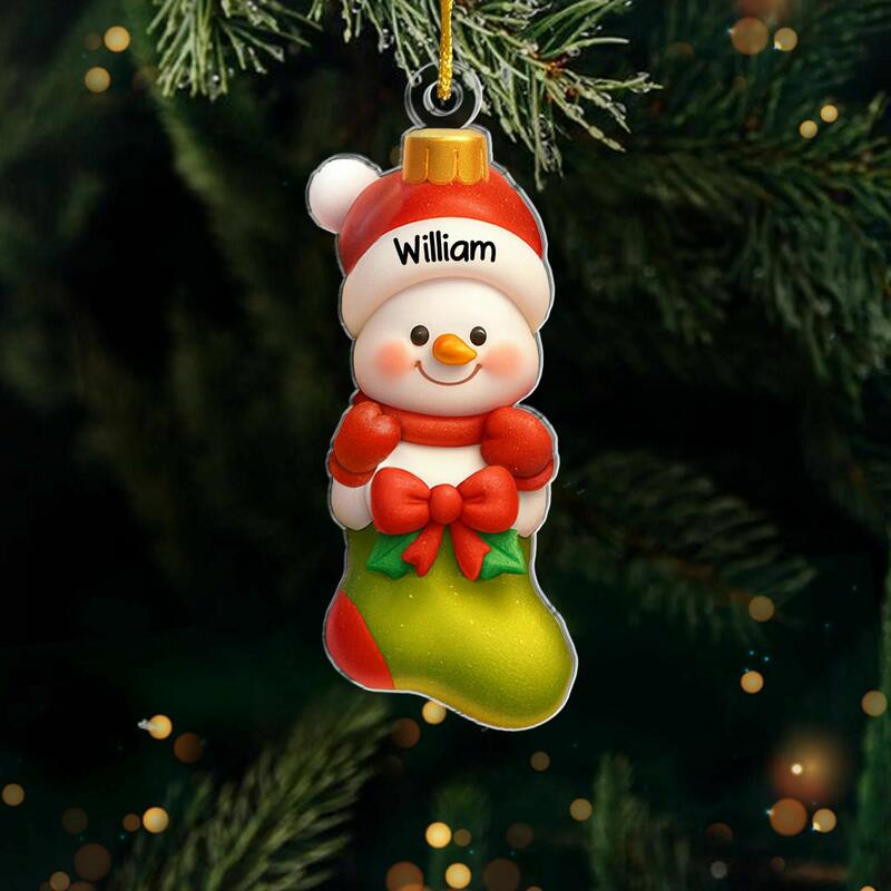 Personalisierte Weihnachts-Schneemann-Ornamente mit individuellen Namen Geschenke für Ihre Familie
