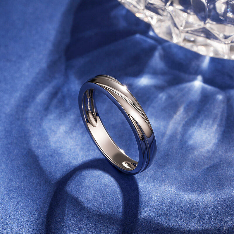 Jeulia Anillo de Boda para Hombre con Diseño de Onda Trenzada Clásico
