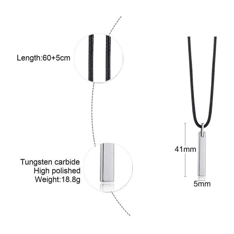 Jeulia Collar simple de acero de tungsteno para hombre