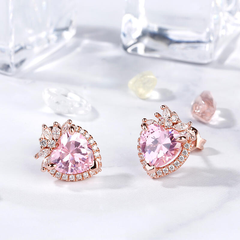 Jeulia Halo Heart Cut Earrings