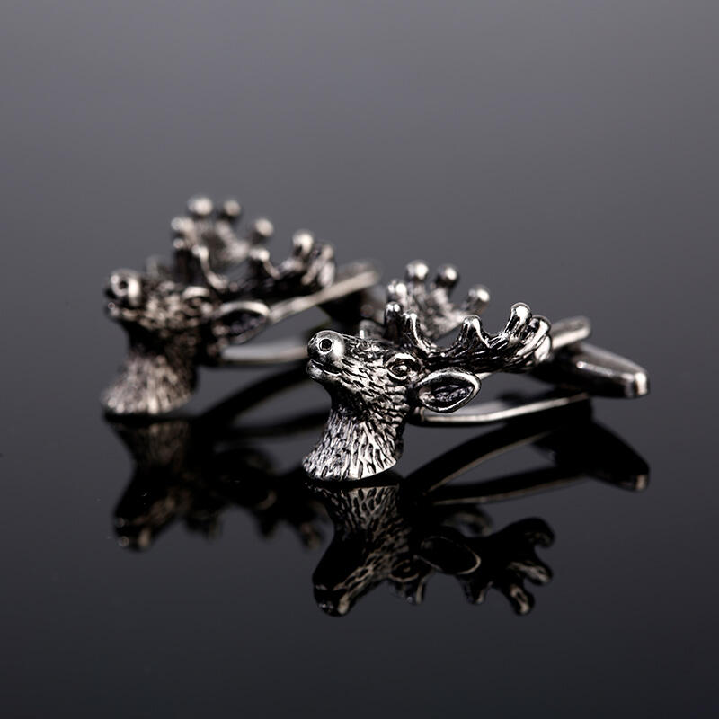 Jeulia Funny Deer Head Design Copper Men's Cufflinks