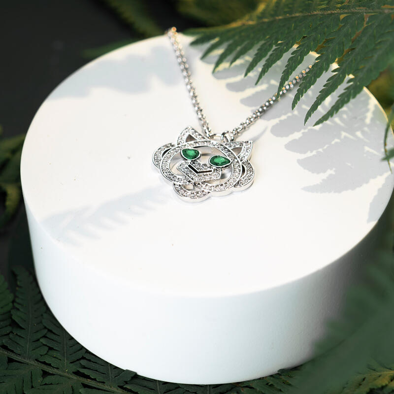 Jeulia トラ 虎デザイン シルバー ネックレス