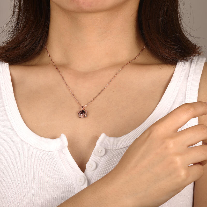 "To Meet The Best" Cushion Cut Halo Necklace
