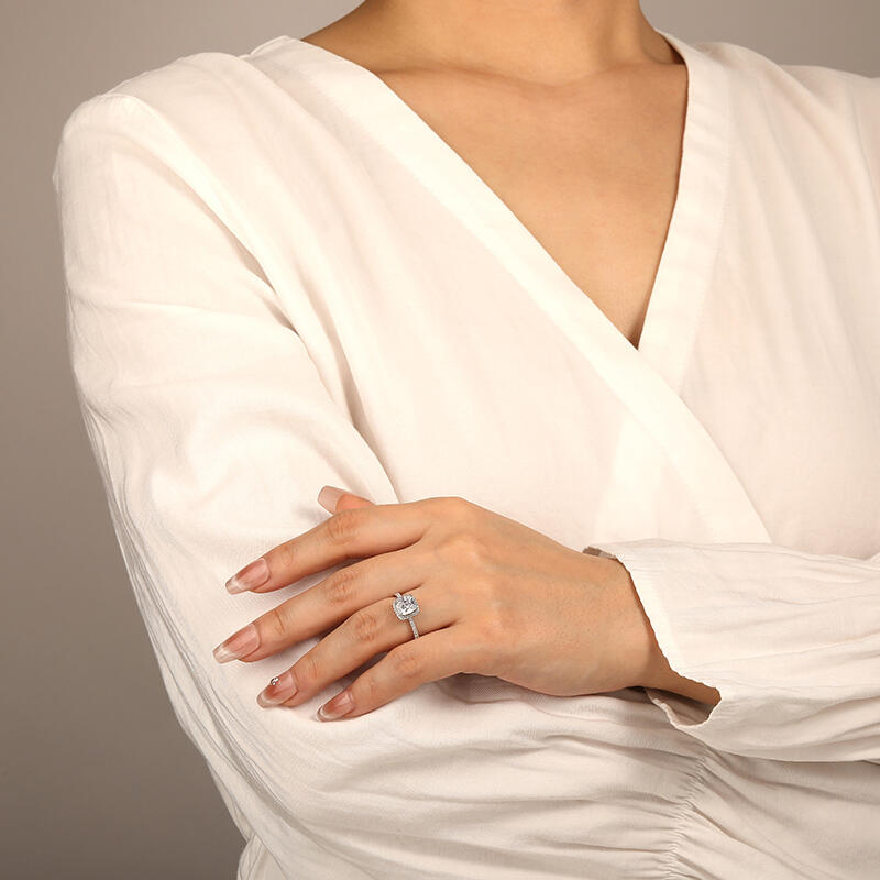 "One and the Only Oath" Cushion Cut Halo Engagement Ring