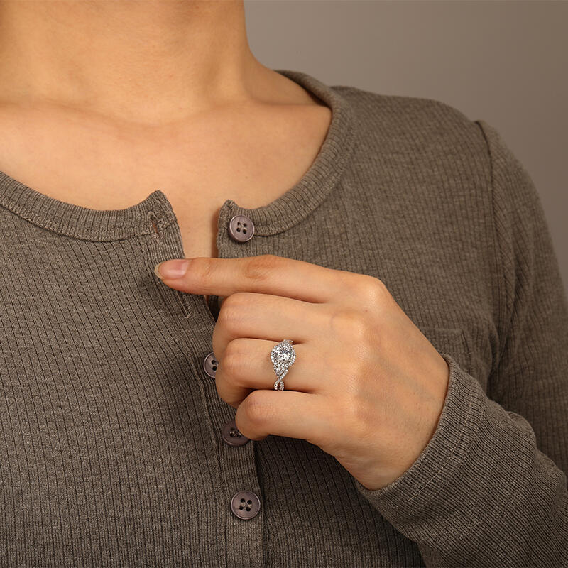 "A Match Made in Heaven"Round Cut Halo Engagement Ring