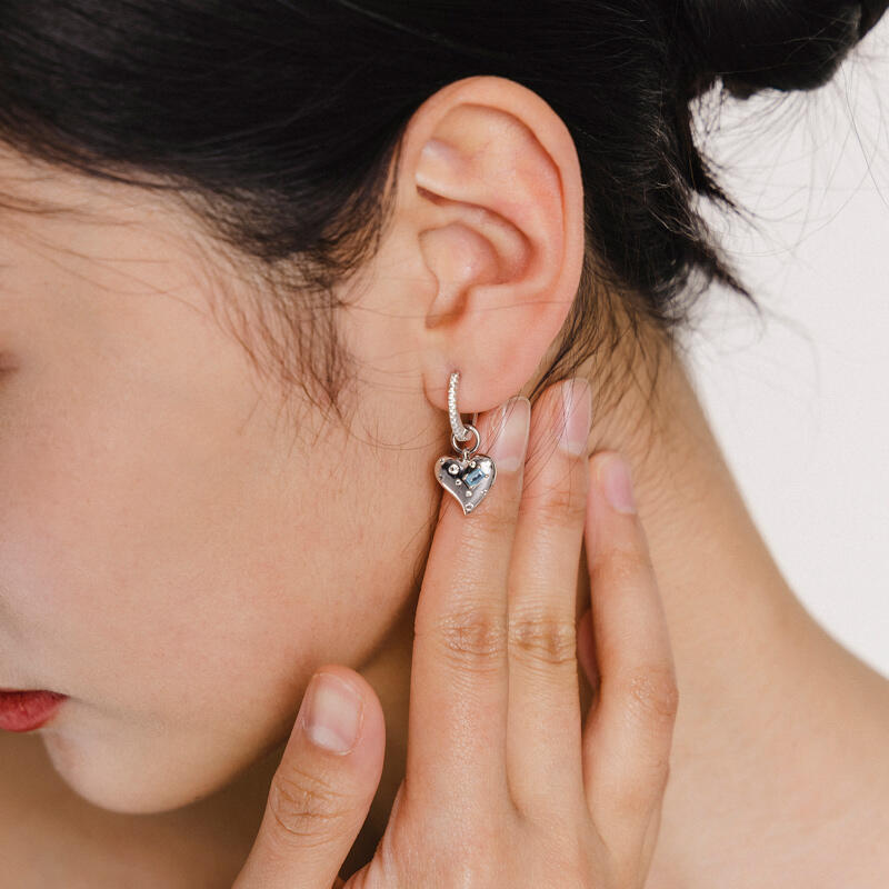 Jeulia "Jelly Heart" Sterling Silver Drop Earrings