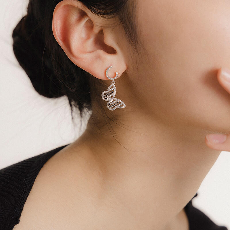 Jeulia "Be Free" Butterfly Shaped Sterling Silver Earrings