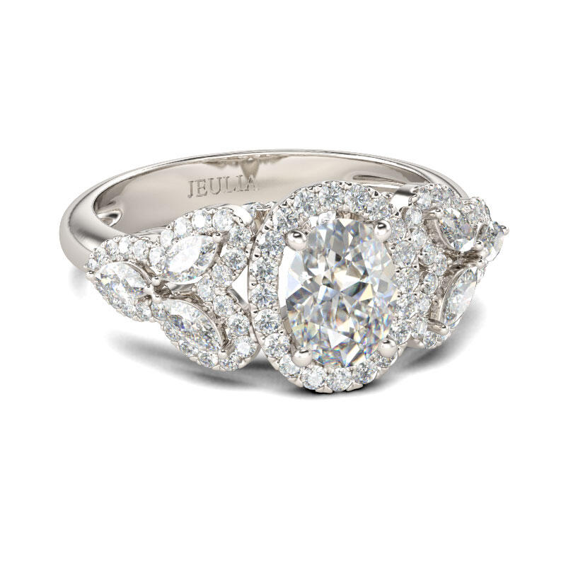 Jeulia Antique Oval Cut Sterling Silver Ring