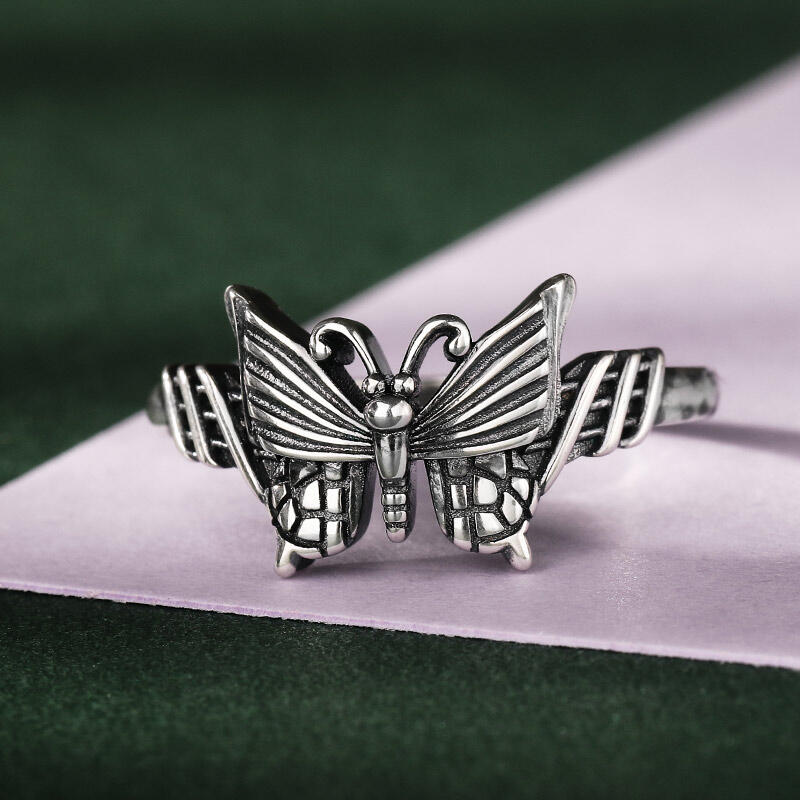 Jeulia Schmetterling Design Sterling Silber Ring