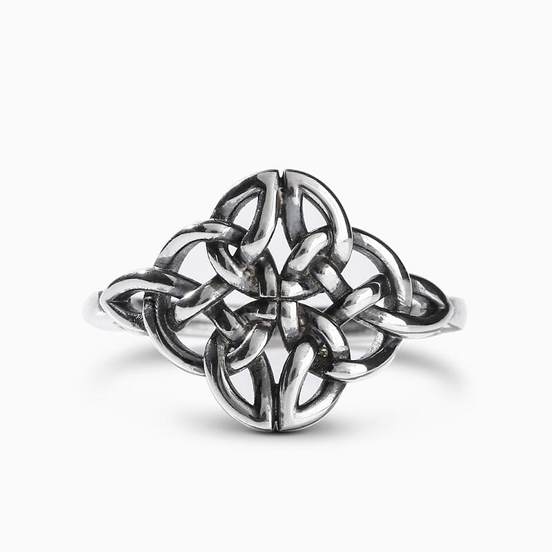 Jeulia "Celtic Shield of Destiny" Sterling Silver Ring