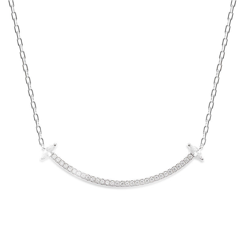 Jeulia "Shining Smile" Sterling Silver Necklace