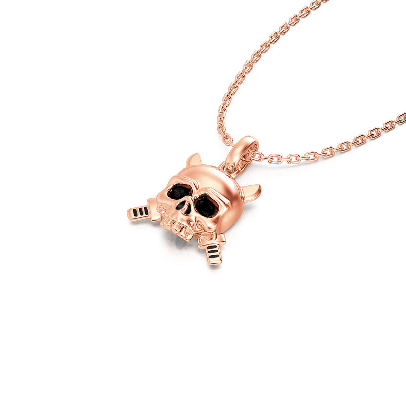 Jeulia "Immortal Spirit" Skull Knight Sterling Silver Necklace