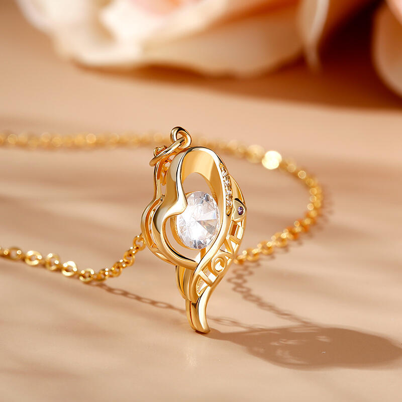 Jeulia "Love Is All Around" Personalized Sterling Silver Necklace