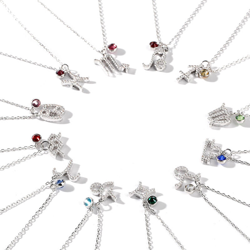 Jeulia Constellation Sterling Silver Personalized Necklace With Birthstone