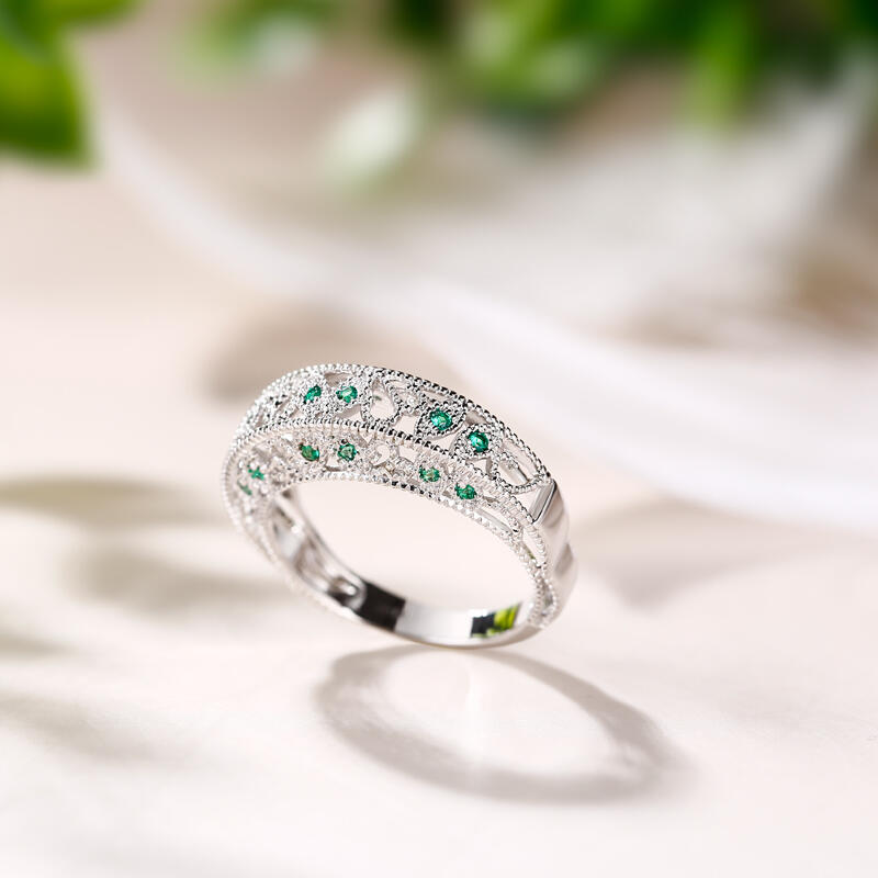 Jeulia スターリングシルバー ヴィンテージリーフ レディース リング