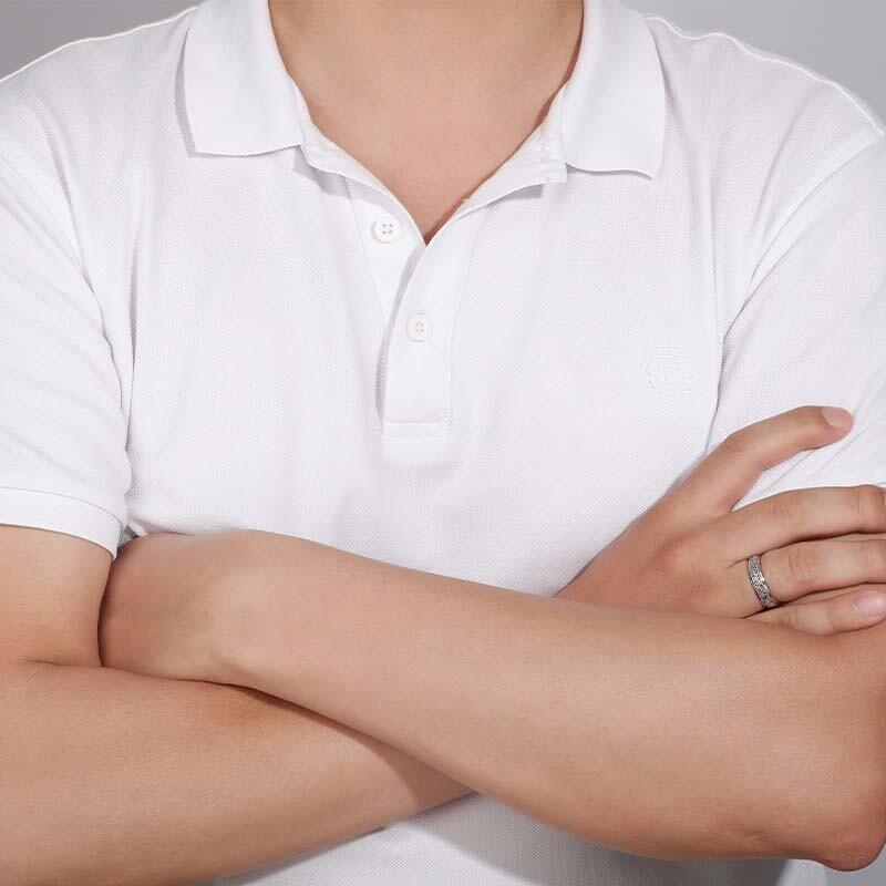 "Life Eternity" Textured Men's Wedding Ring