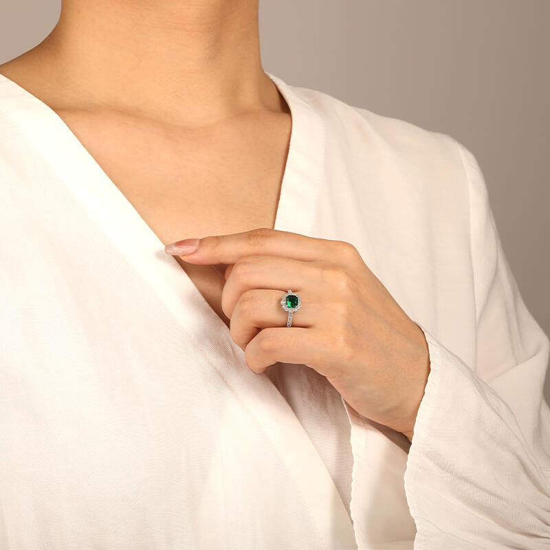 "Fragrance Of Love" Cushion Cut Halo Engagement Ring