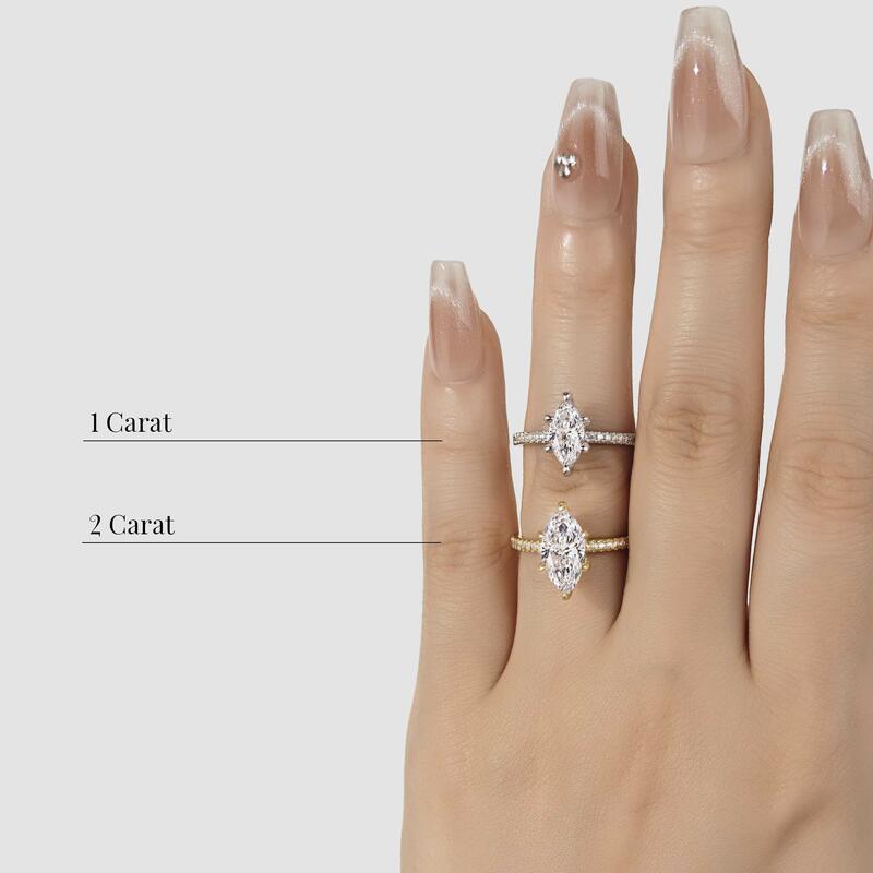 "The Forever Promise" Marquisenschliff Verlobungsring mit Nebensteinen (1 Karat)