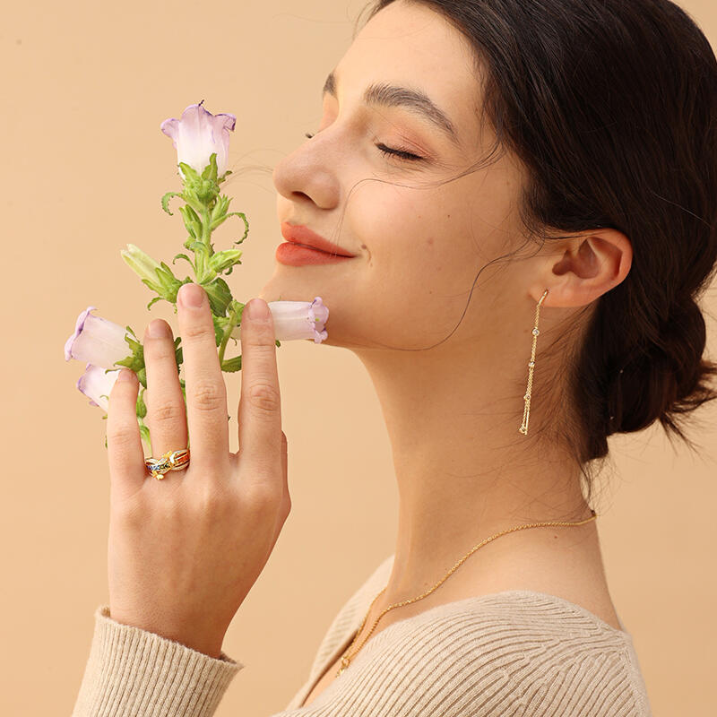 Jeulia "Hello Beauty" Butterfly Cross Sterling Silver Ring