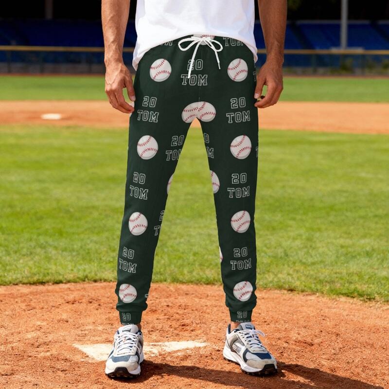 Personalized Unisex Sweatpants Custom Name and Number Baseball Design Gift for Sports Lovers