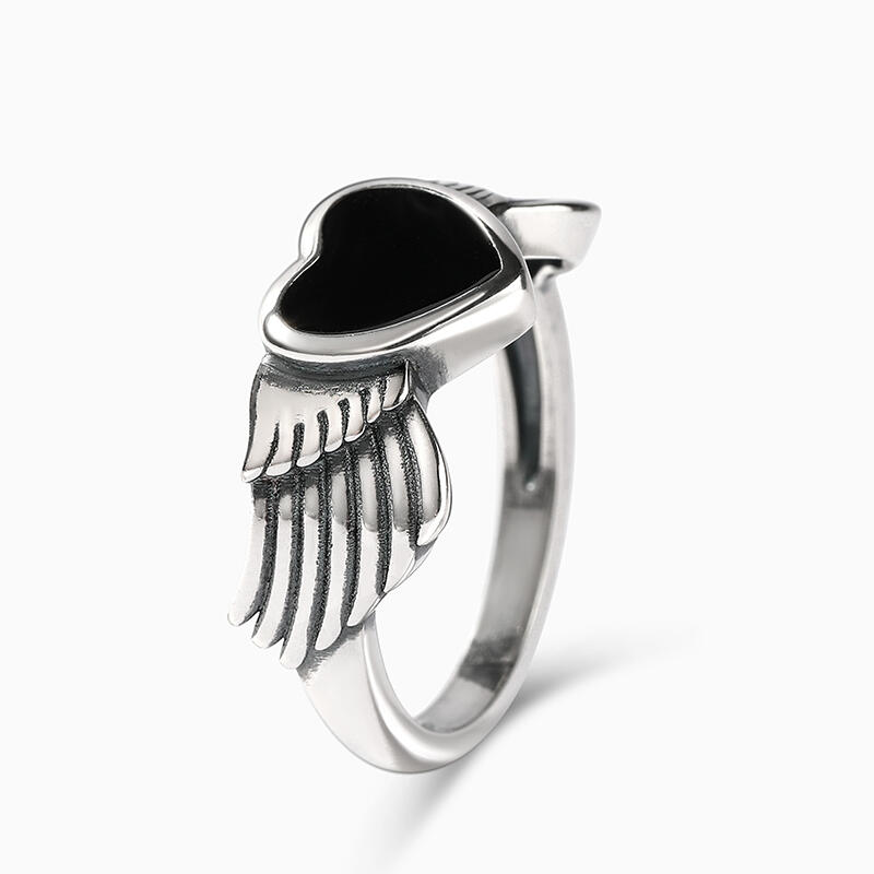 Jeulia "Winged Heart" Sterling Silver Ring