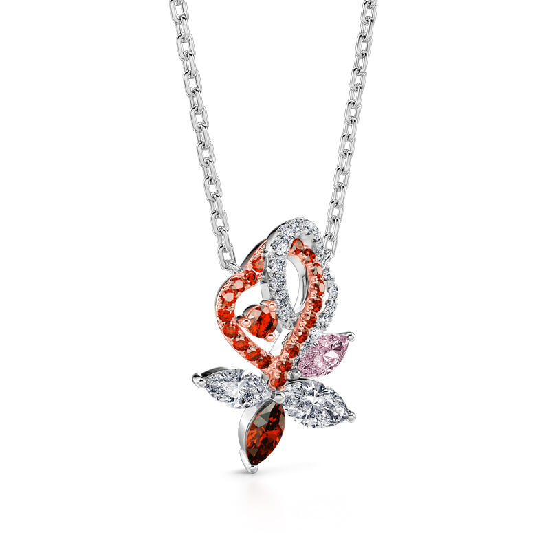 Jeulia "Soulmate" Double Heart Sterling Silver Necklace