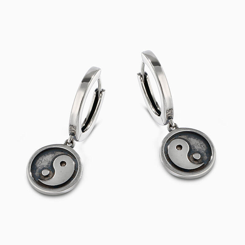Jeulia "Yin to My Yang" Sterling Silver Earrings